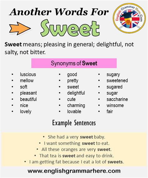 sweetly synonym|fancy words for sweet.